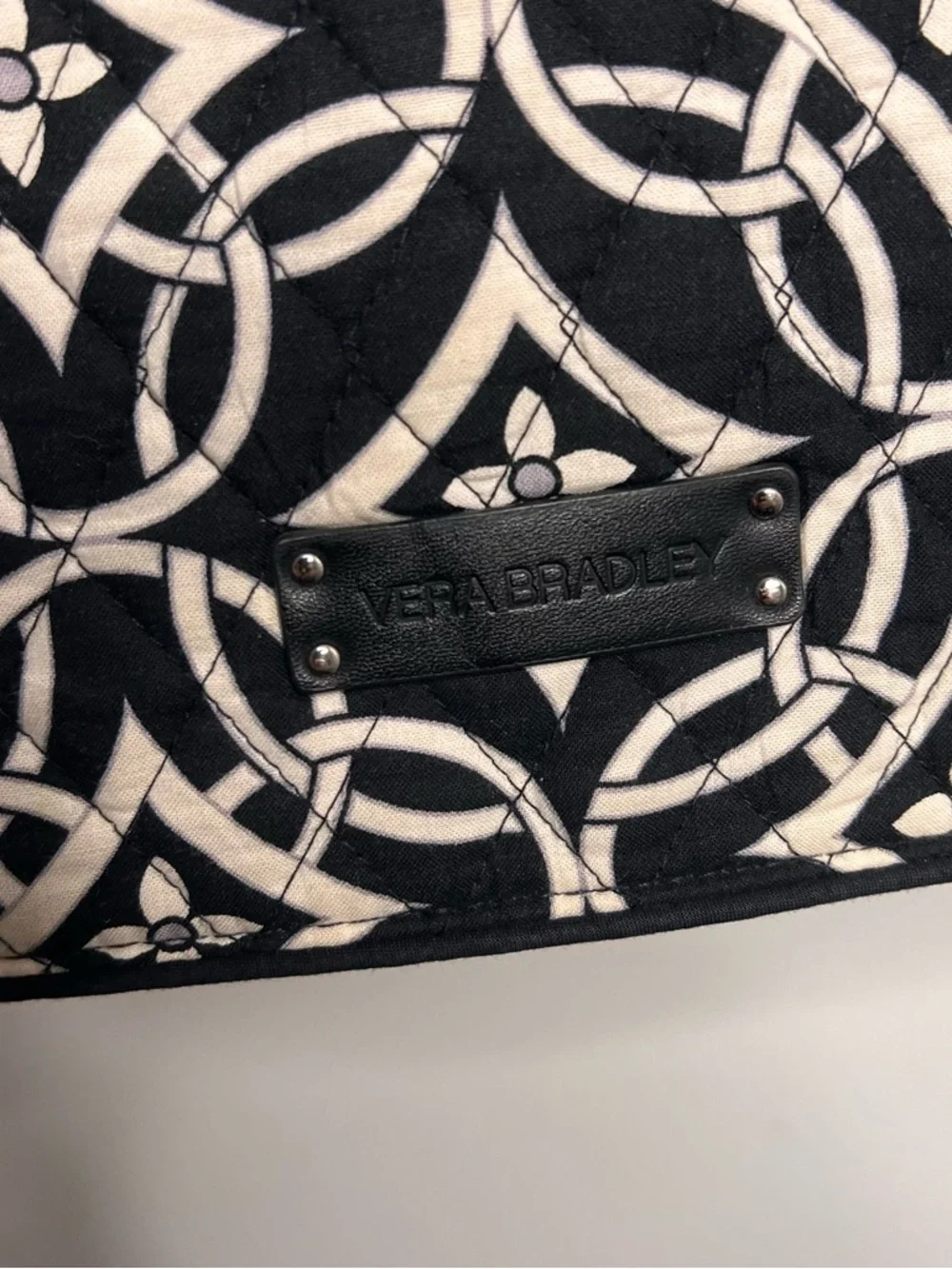 Vera Bradley Black and White Geometric Crossbody Bag with Adjustable Strap - Picture 3 of 6